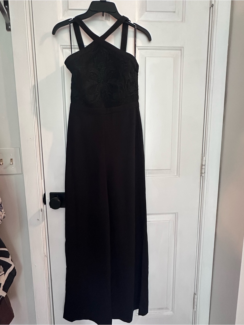 Ever New Black Wide leg Jumpsuit with Embroidered Bodice